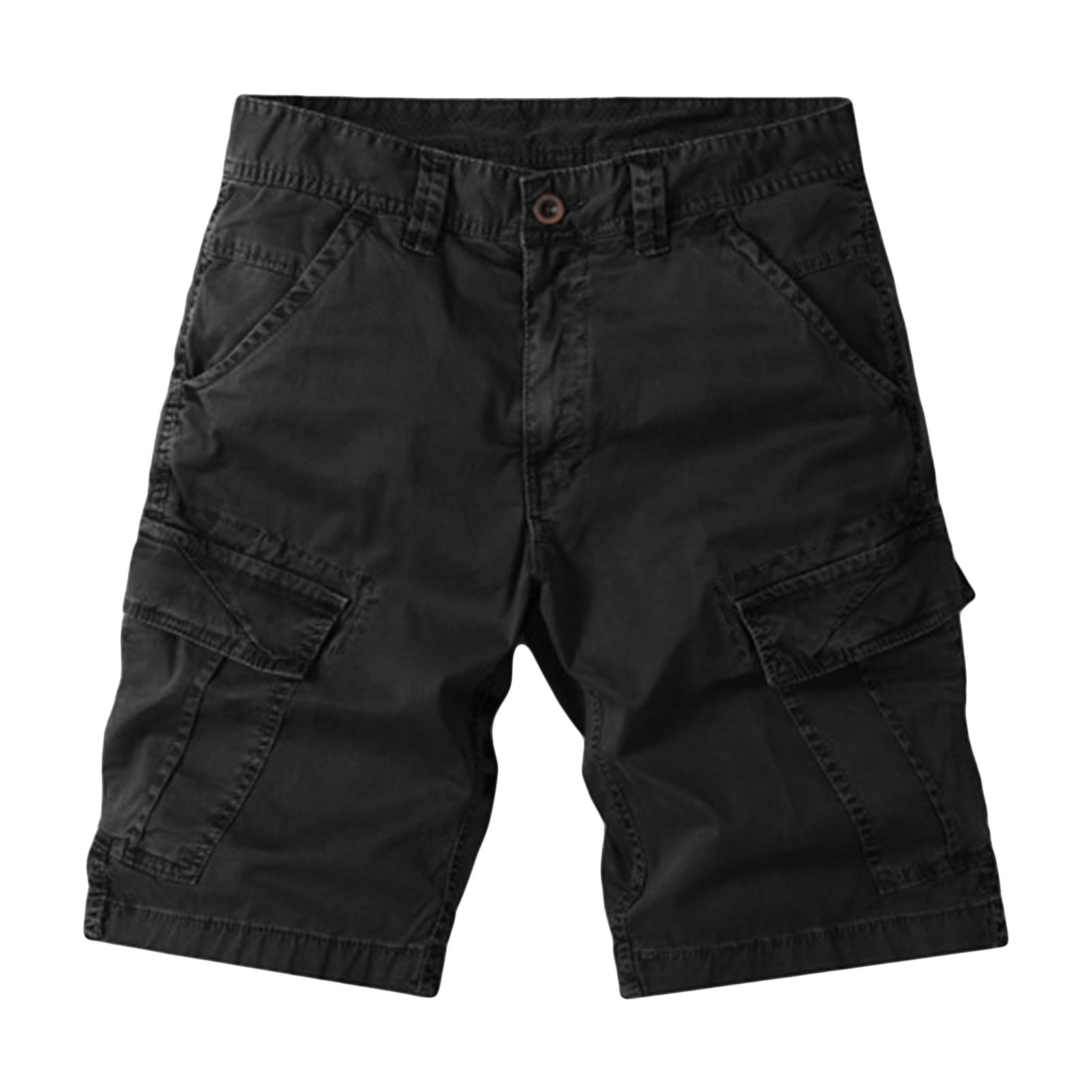1PIU1UGUALE3 BLACK MILITARY CARGO SHORTS