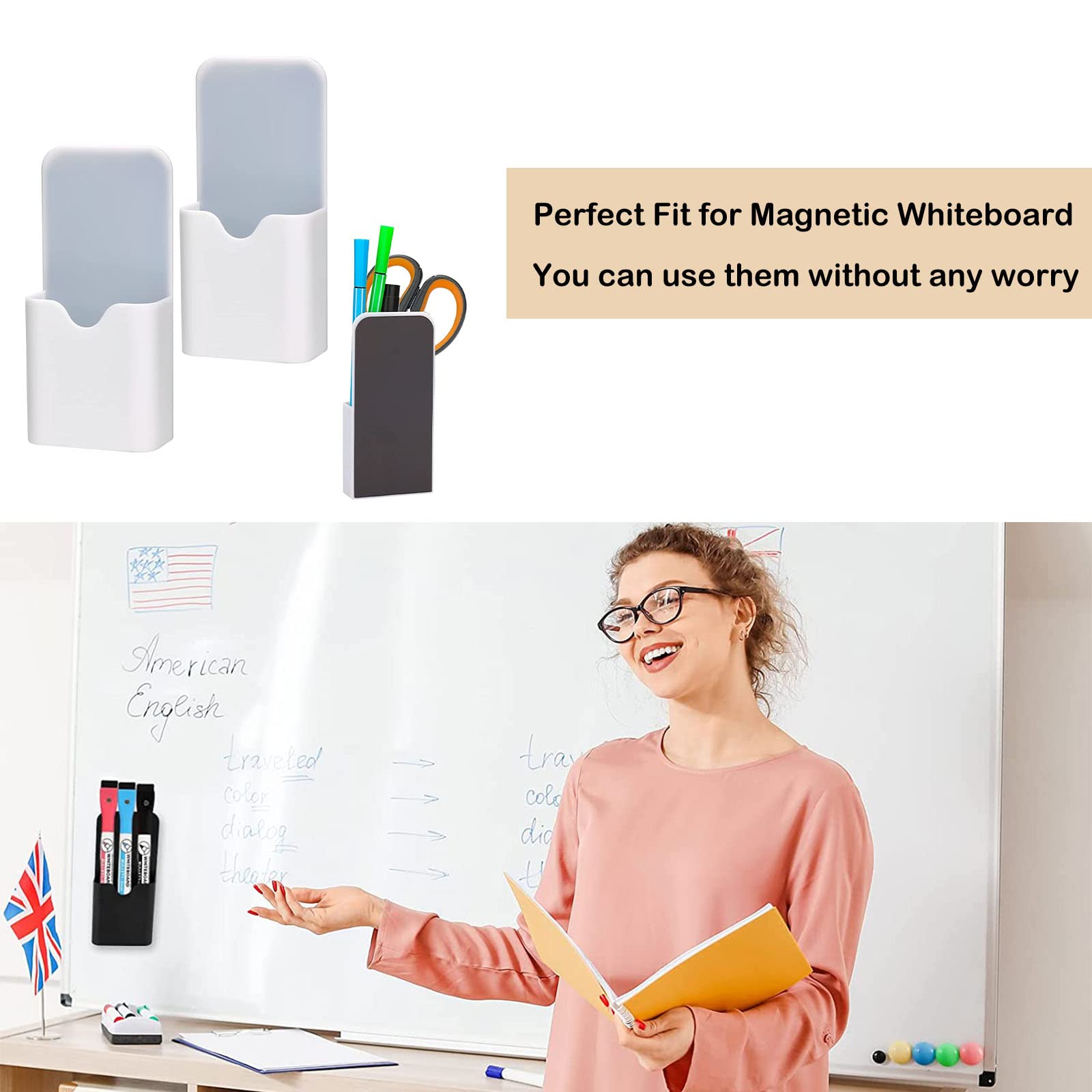 FRETONBA Magnetischer Stiftehalter Faltbar - Whiteboard Organizer Weiß