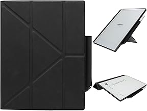 Case for reMarkable 2 Paper Tablet 10.3 Inch Release 2020, Slim and Lightweight Book Folio Cover in PU Leather with Built-in Pen Holder - Black