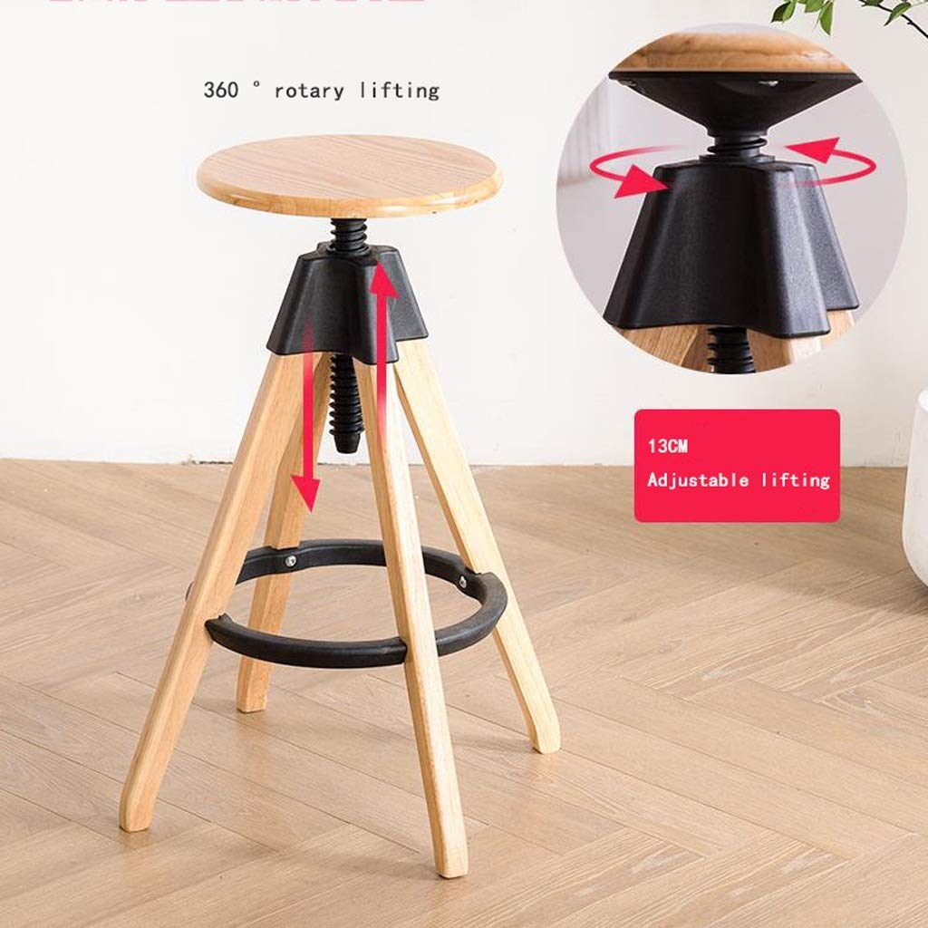 Mobili Scrivania Sedia Sgabelli da bar Colazione Bancone della cucina Sgabelli da bar Sedile in MDF Sedie da bar Gambe in legno Sgabello da bar Sgabelli alti in faggio/Colore legno/66 cm elegante