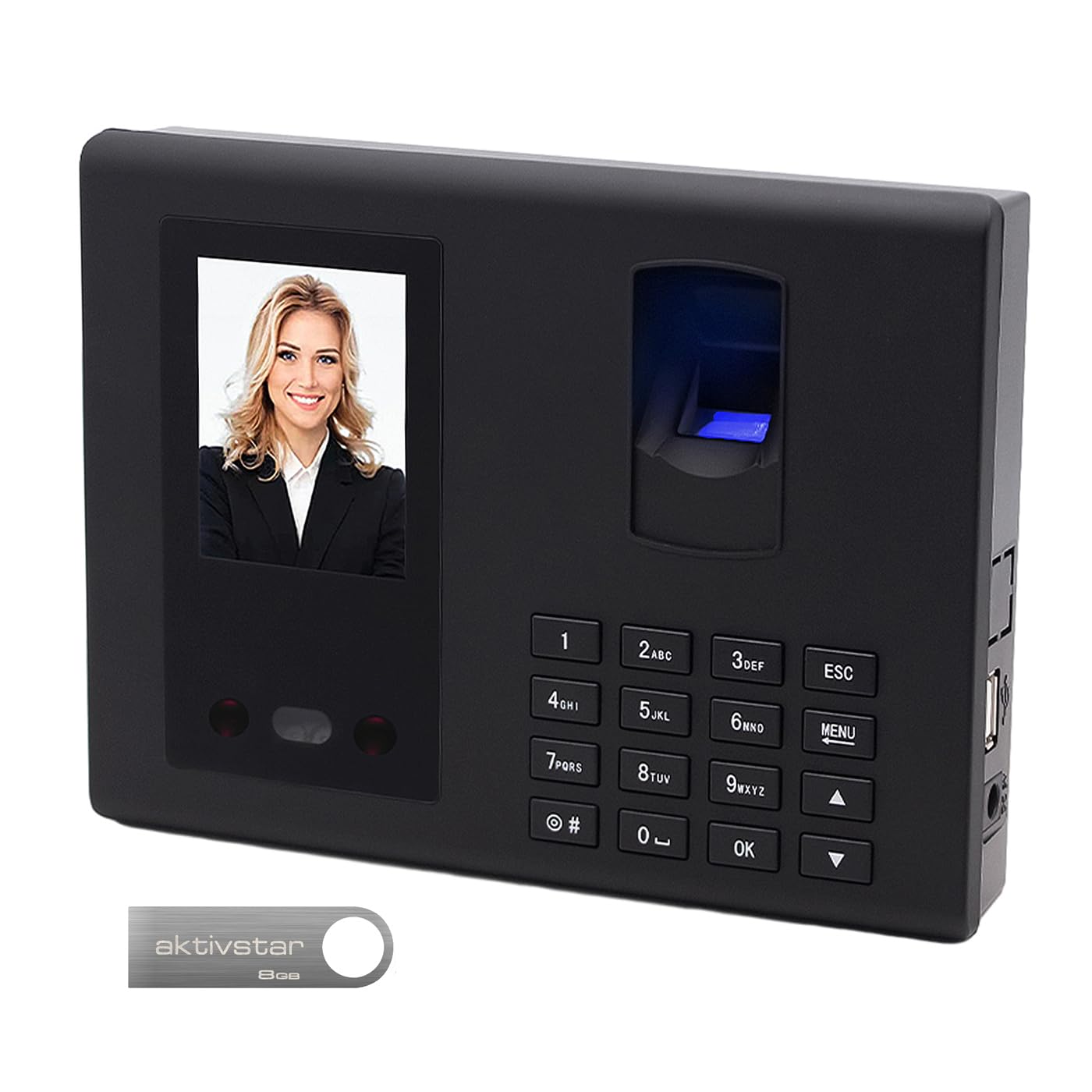 Aktivstar Macchina Scheda di Assistenza Biometrica Lettore Impronte Digitali Controllo Assistenza Sistema Spagnolo Senza Internet, Senza Costi