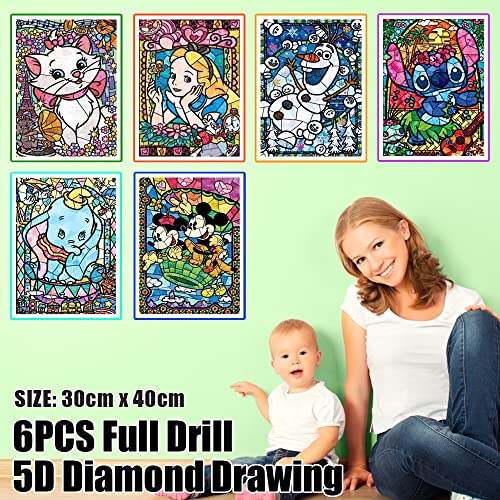 Kyduu 6 Pack DIY 5D Diamond Painting Full by Numbers Kits, Full Drill Diamonds Painting Embroidery, color - Image 4