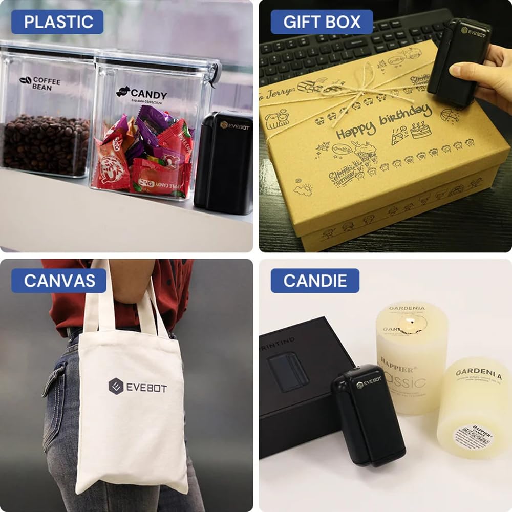 EVEBOT PrintInd Industrial Inkjet Printer Encres à séchage rapide des logos d'impression d'encre permanents ou étiquette sur une variété de surfaces, y compris le plastique et la toile en verre