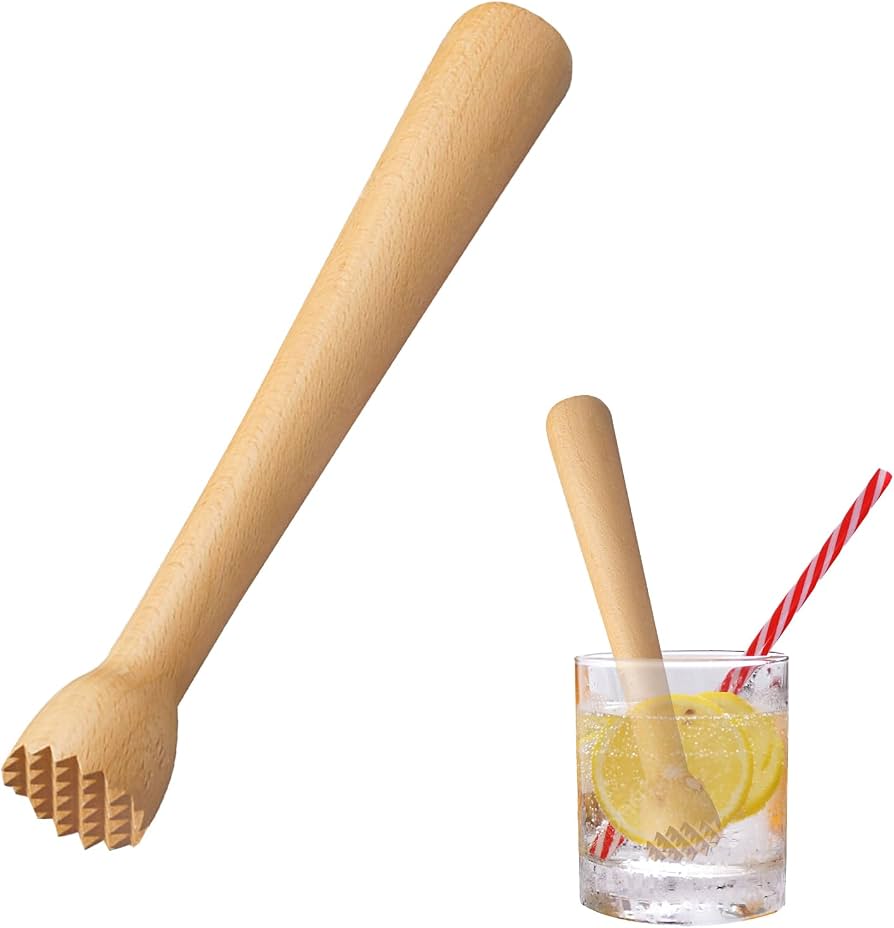 Holz Teigstampfer Mit Doppelkopf – 14,6 Cm, 4 Cm & 6 Cm Stampfscheiben, Für Kuchen, Torten & Püree