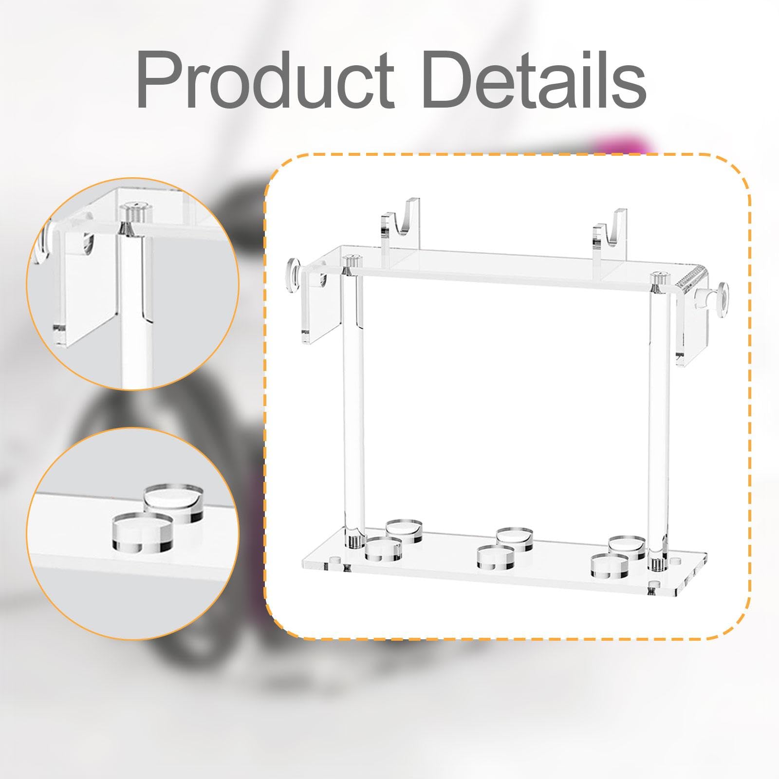 Supporto per Asciugacapelli Da Tavolo, Porta Accessori per Capelli, Ripiano Trasparente per Riporre Arricciacapelli E Accessori per Parrucchiere,
