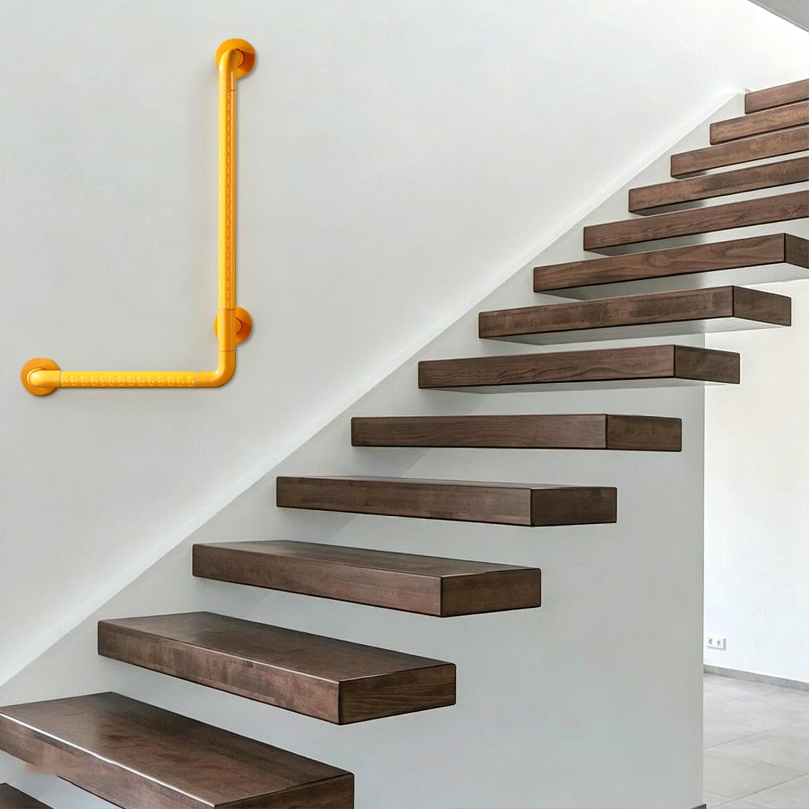 Maniglia di sicurezza a forma di L, in acciaio inox, antiscivolo, fosforescente, per bagno, vasca da bagno, scale, maniglia di supporto per anziani disabili