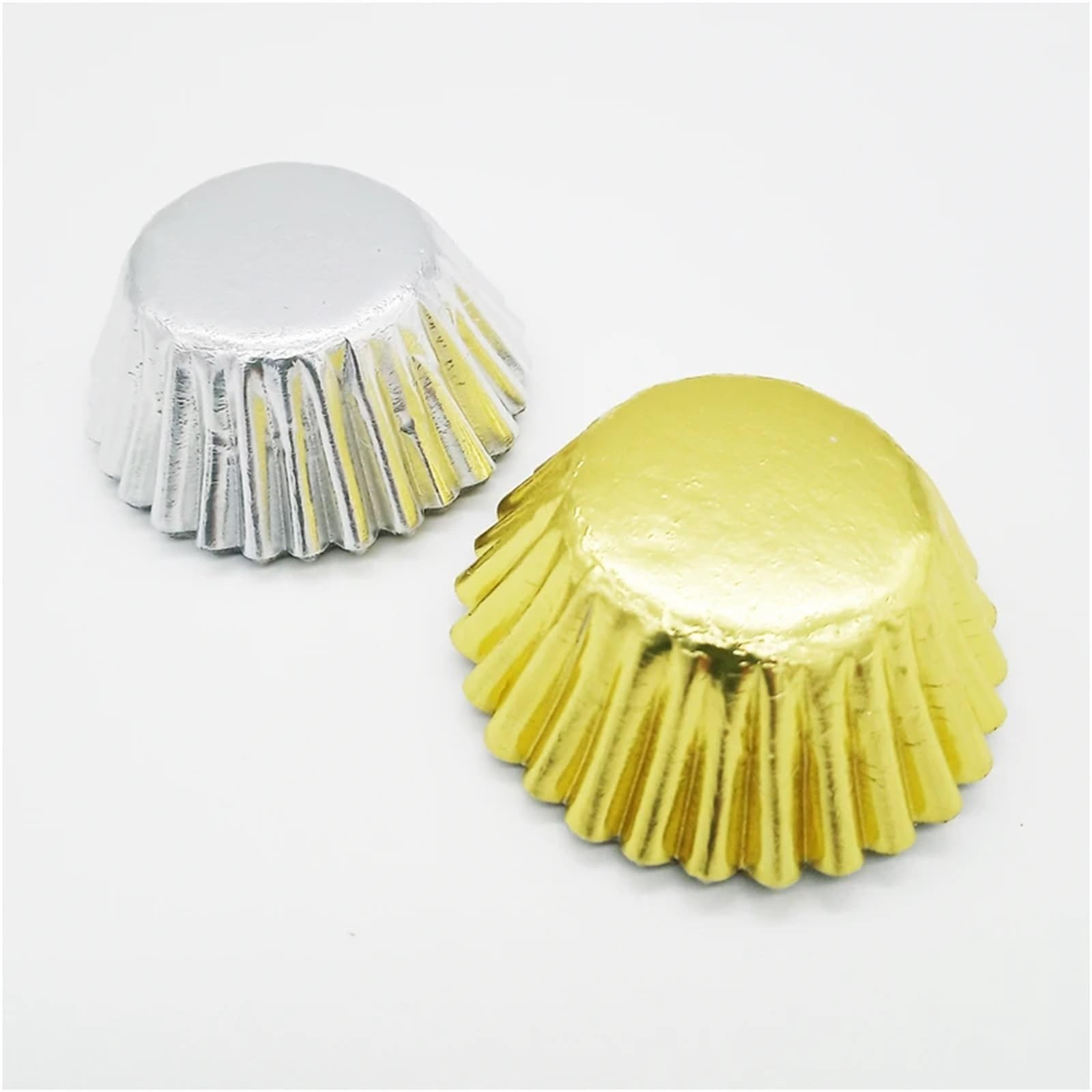 Moldes para hornear 1000 piezas de 2,5 cm Mini moldes for cupcakes papel dorado y plateado, capacillos for muffins, for pasteles repostería(Gold)