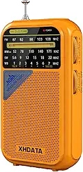 XHDATA Rádio meteorológico D221 NOAA portátil AM FM receptor de rádio de ondas curtas, 2 pilhas AA, rádio transistor com excelente recepção para emergência, furacão, presente, caminhada e casa