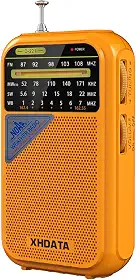XHDATA Rádio meteorológico D221 NOAA portátil AM FM receptor de rádio de ondas curtas, 2 pilhas AA, rádio transistor com excelente recepção para emergência, furacão, presente, caminhada e casa