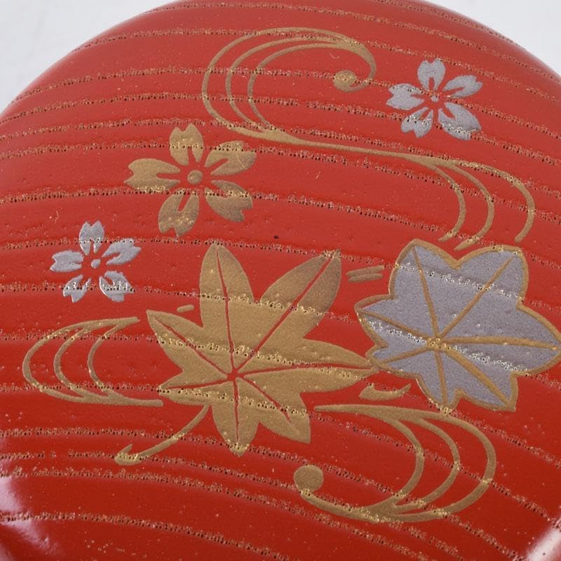 茶道具　朱塗　花草蒔絵　中棗　表千家即中斎花押　合わせ箱　V　8741 茶道具 朱塗 花草蒔絵 中棗 表千家即中斎花押 合わせ箱 V 8741