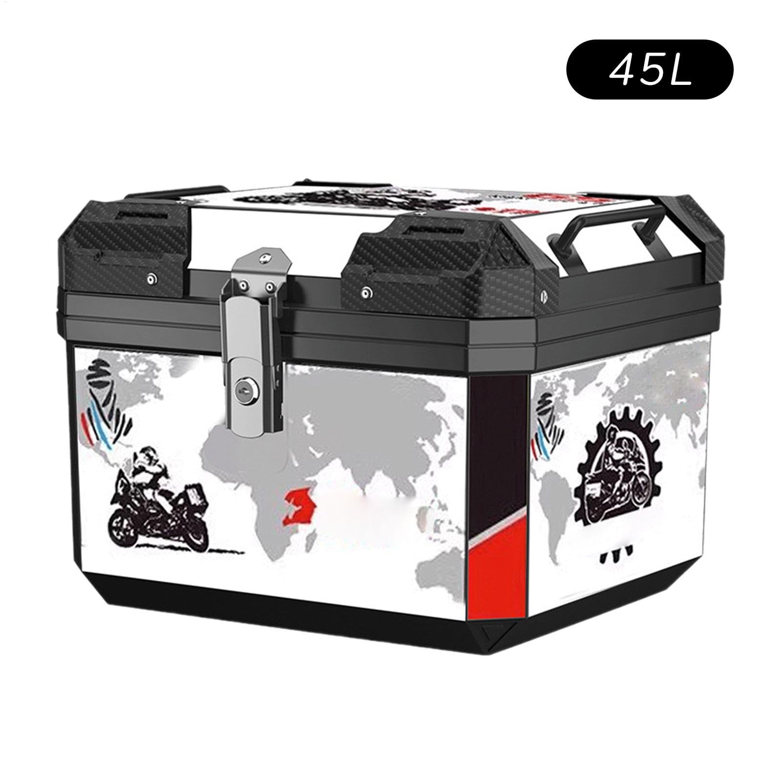 Caja para Maletero de Motocicleta, Caja Trasera de Maletero, Resistente al Agua, Organizador de Almacenamiento de Capacidad, 45 L, Soporte para Polvo del Portador, Accesorios