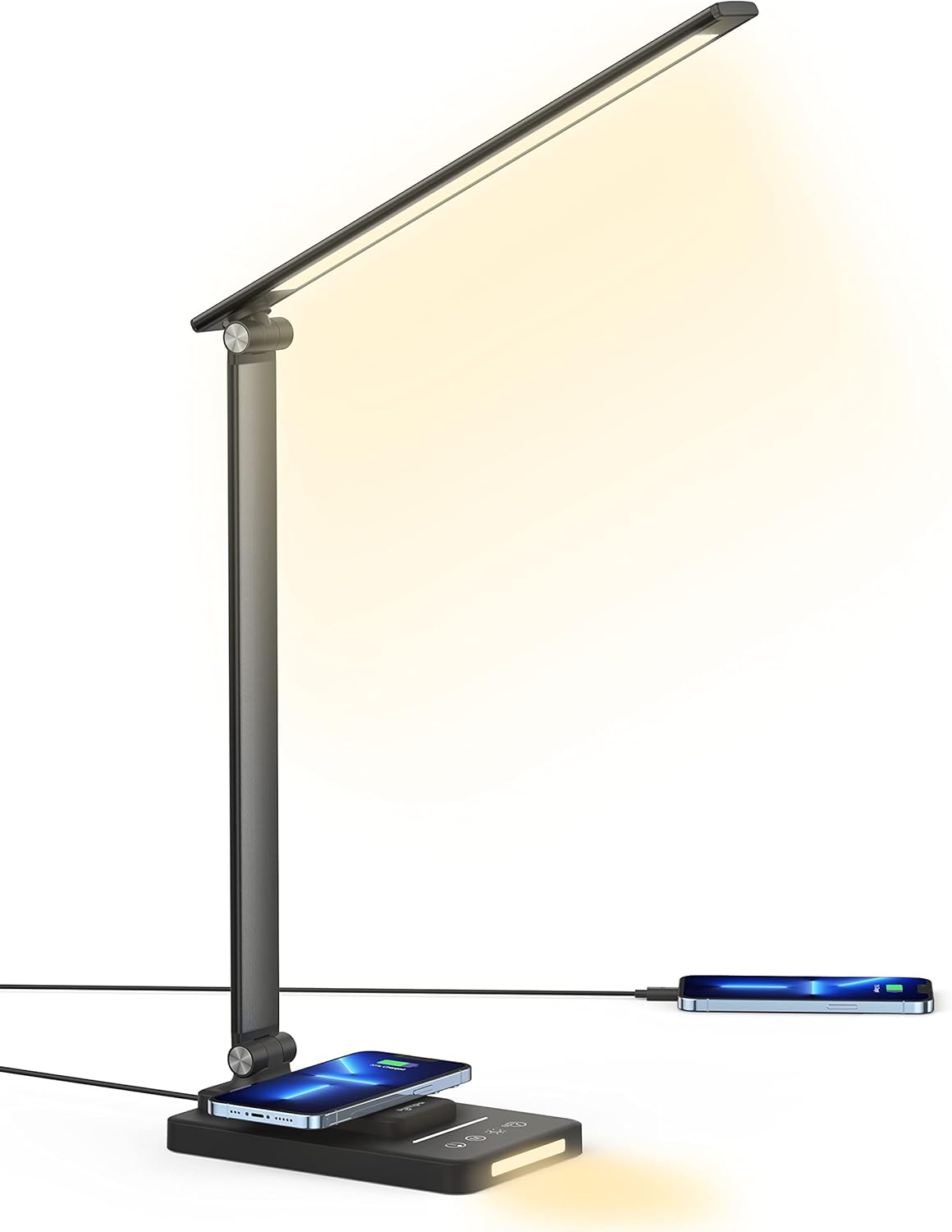 sympa LED Desk Lamp with Wireless Charger, USB Charging Port, Dimmable