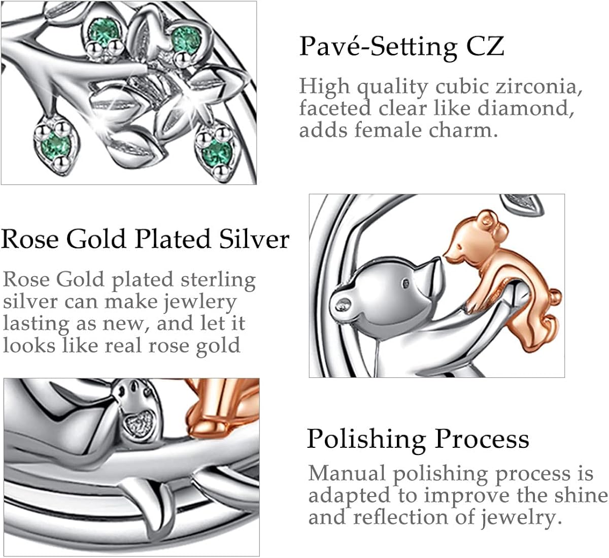 Miniatura 9 de EUDORA Collar de plata de ley para madre e hija para mujer, collar con colgante para mamá e hija, joyería para mamá de hija, regalo para el día de