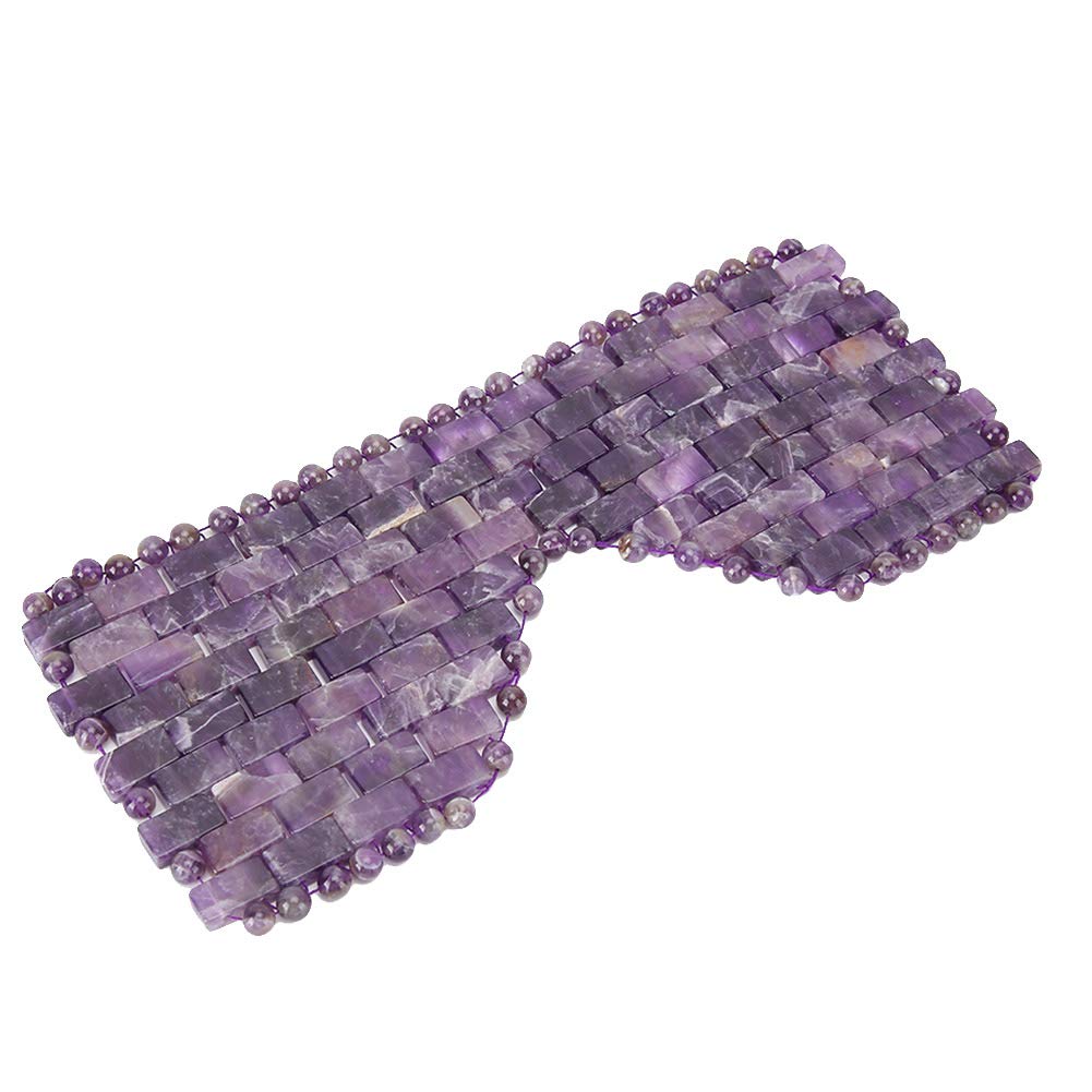Ymiko Jade Eye Mask Cooling Reduce Puffy Eyes Jade Stone Massager for Relaxation and Sleep Using Stones for