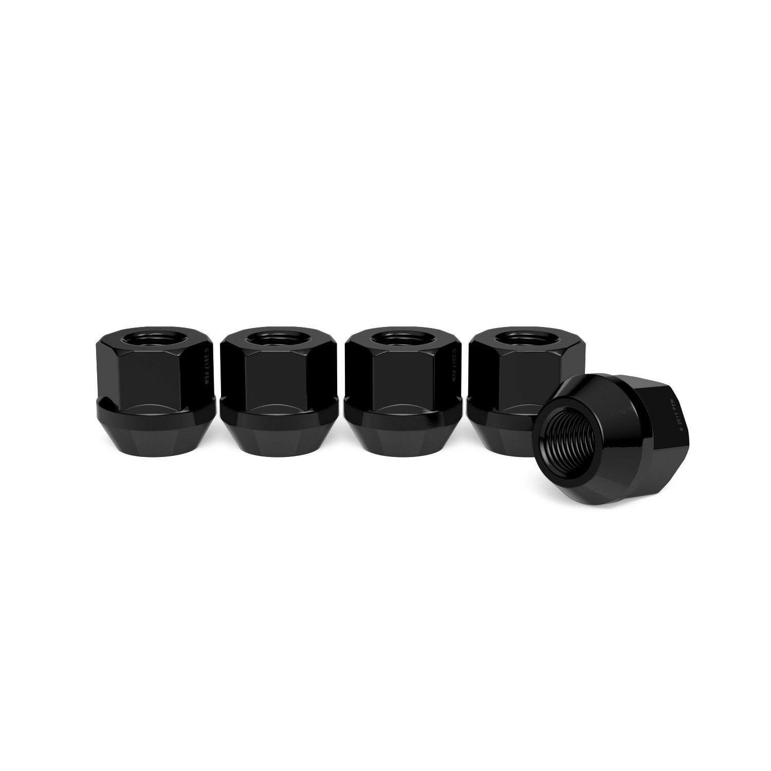20pcs Black Open End Lug Nuts - Metric 14x1.5 Thread Size - 0.81" Length - Cone Conical Taper Acorn Seat - 19mm 3/4" Hex Head - Compatible with Many Acura Honda Lexus Kia Mazda Mitsubishi Toyota