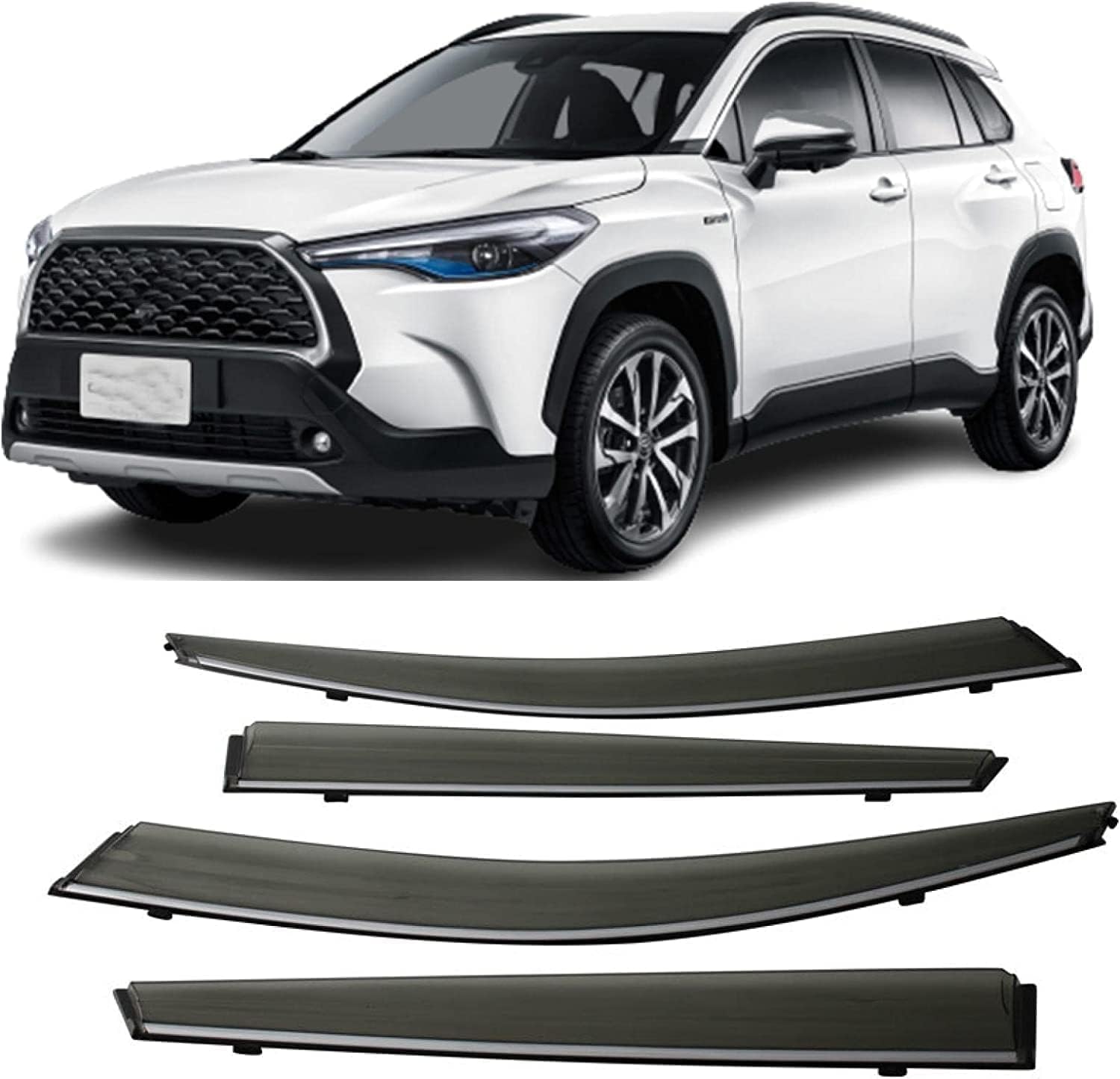 PANXUC Car Wind Deflectors for Corolla Cross 2021 2022, Side Window Wind Rain Deflector Window Visor Sun Rain Guard Smoke Guards