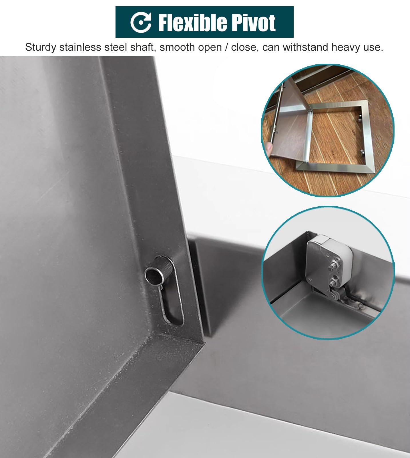 Pannello di accesso al pavimento in acciaio inox, sportello di ispezione push-to-open per un facile accesso a impianti idraulici e di chiusura dell'acqua, copertura per case e aziende, ideale per