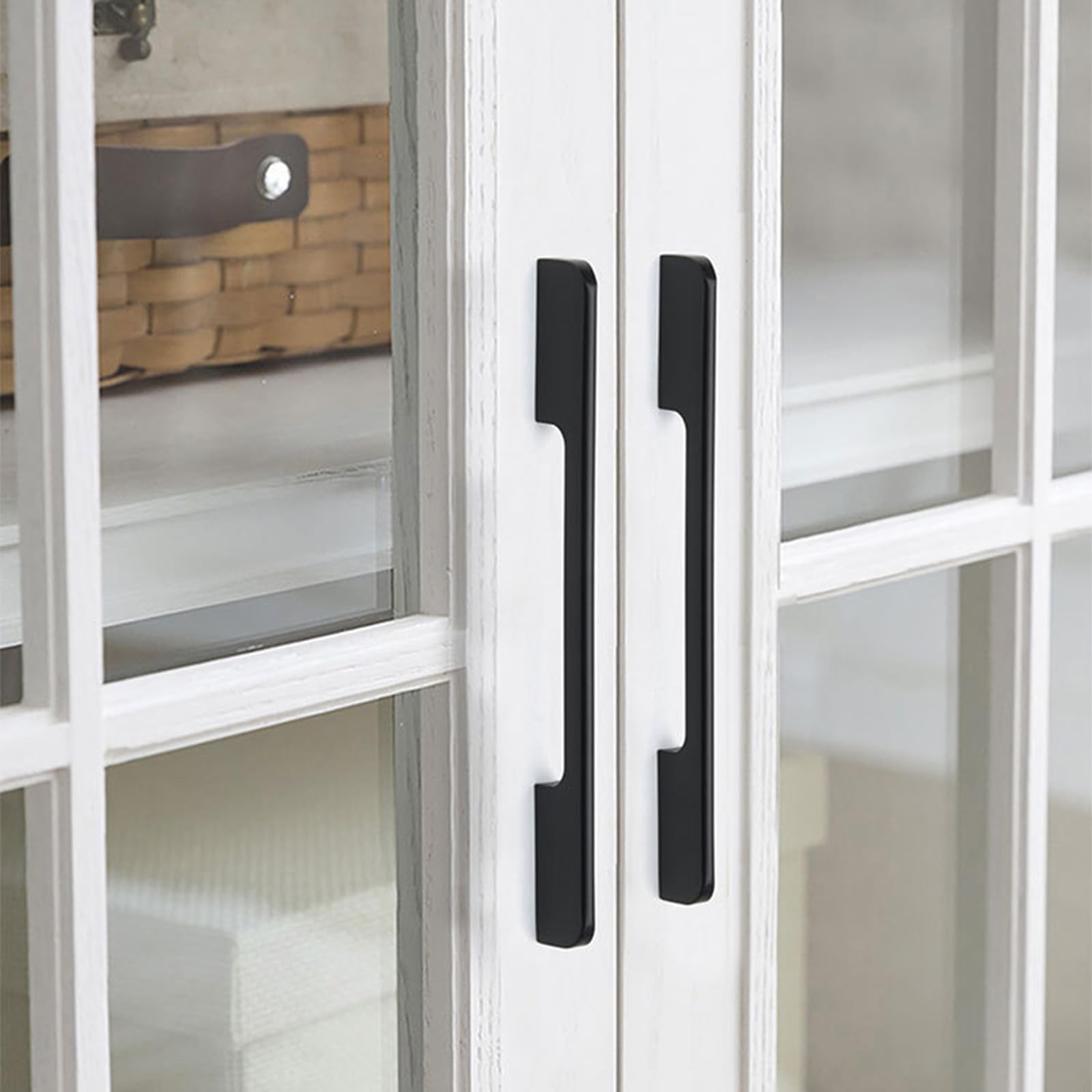 Griffe für Schränke Schwarz Lang,2 Griffe Küche Modern Massive Aluminium | Eloxierte Oberfläche Bügelgriff Lochzentren: 96 - 960 mm Schubladengriff für Kleiderschrank Schublade Küche 960mm/37.8in