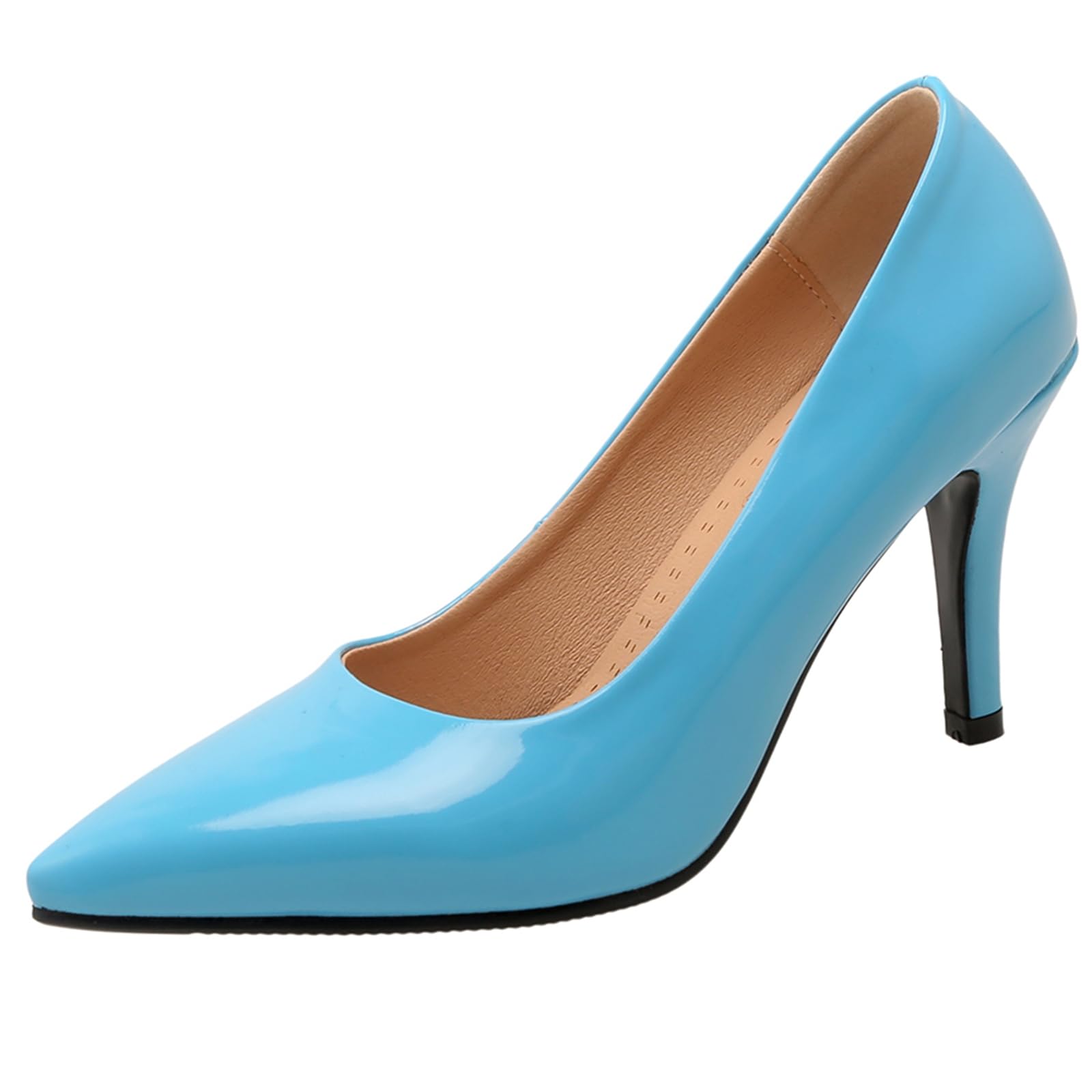 XIEPP Women's Stiletto Heel Slip-On Pumps Comfortable Thin High Heels Pointed Toe and Effortless Style for Daily Wear