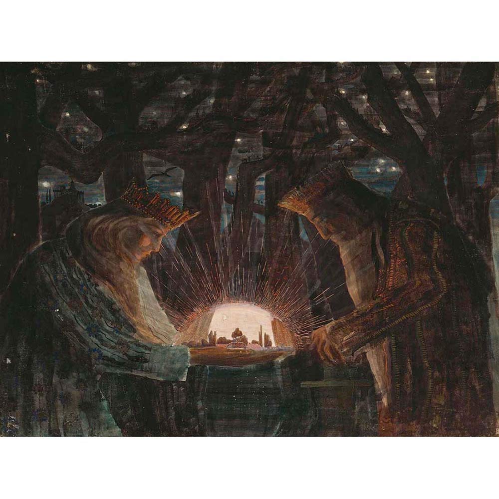 Wee Blue Coo Ciurlionis Fairy Tale Of Kings Art Print Poster Wall Decor 12X16 Inch