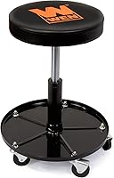 WEN 73012T 300-lb Pneumatic Rolling Mechanic Stool with Tool Tray, Height Adjustment & Swivel Casters