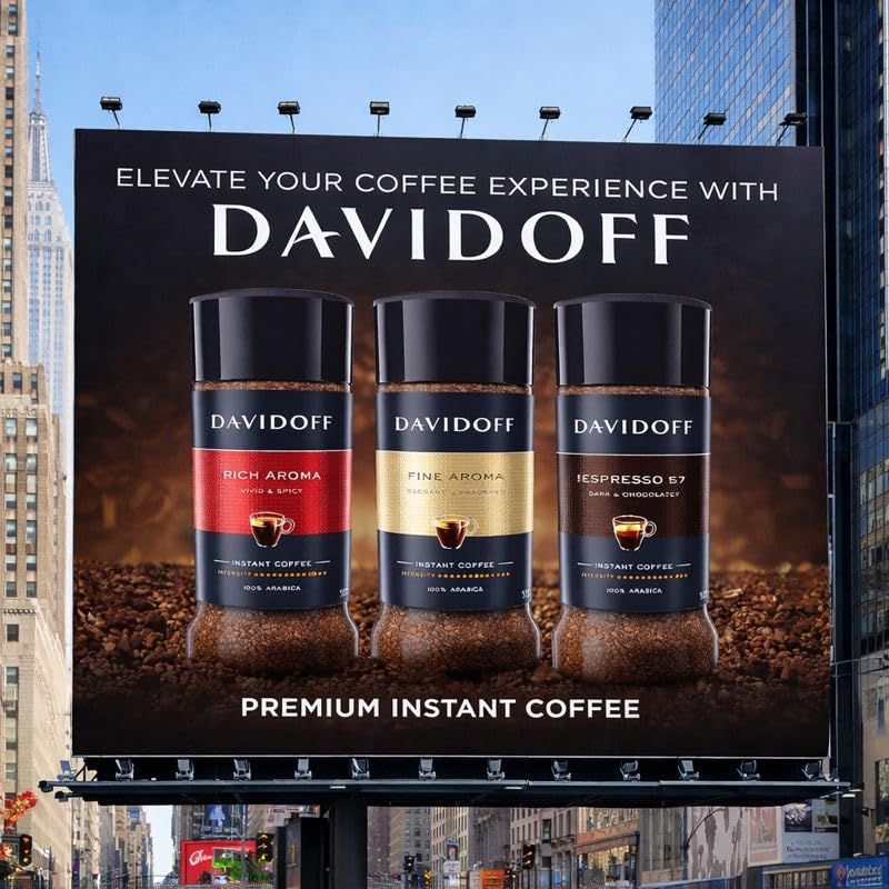Image of DAVIDOFF - Premium Instant Coffee Pack (3 x 100g Each) By COUGAR | Rich Aroma, Fine Aroma & Espresso 57 | 100% Arabica Coffee Powder | Smooth, Strong & Aromatic Blend | Perfect Hot & Cold Coffee Experience - (Imported - SWISS)