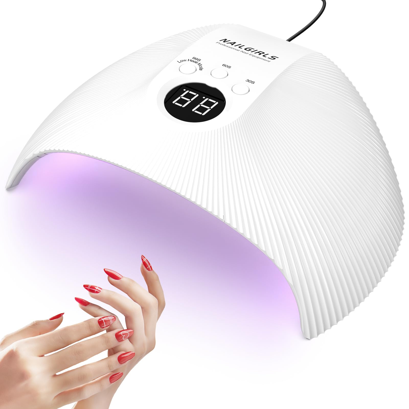 NAILGIRLS 75W Nagellampe für Gelnägel, UV LED Lampe Nägel, 30/60/99s Timer, Auto-Sensor und LCD-Display, UV Lampe für Gelnägel, Nageltrockner, für Zuhause und Salon, Geschenk für Frauen