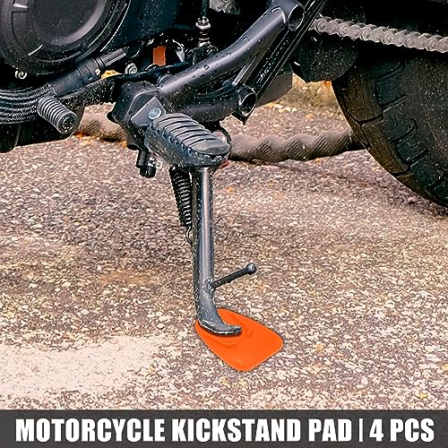 Motoforti 4 Stück Motorrad Seitenständer Platte Motorradständer Stützplatte Ständer Pad Universal Verlängerungspad Orange