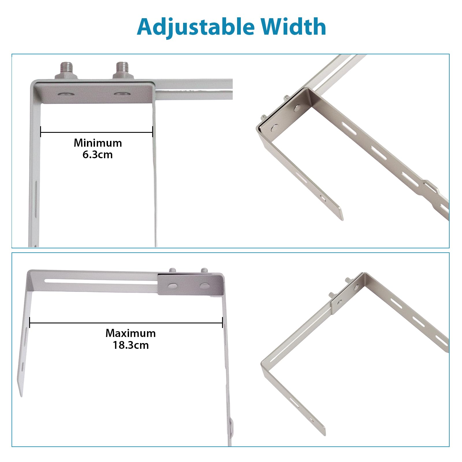 Soporte Placas Solares, 6-18cm Ajustables Sin Taladro, Soportes Para Módulos Fotovoltaicos, Kit Placas Solares Adecuado Para Barandillas de Balcón y Techos Planos