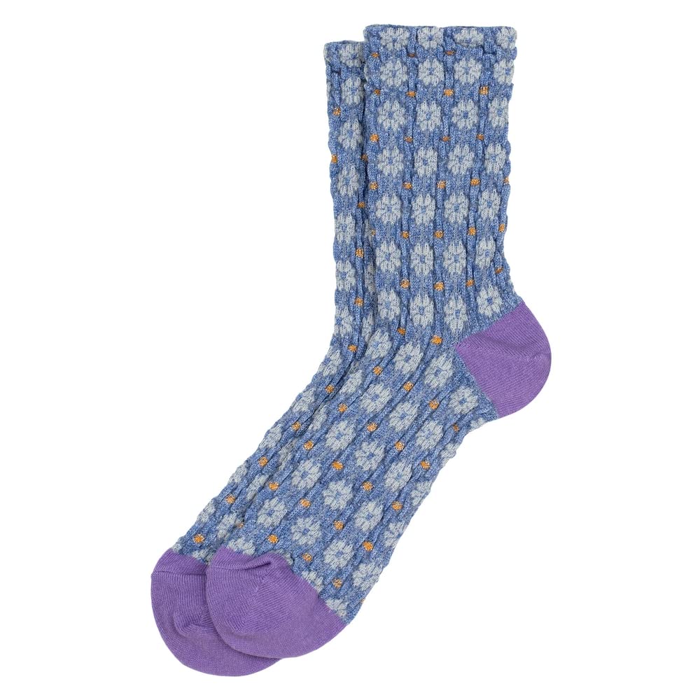 Joe Cool Unisex Purple Socks Cotton & Spandex Embossed Arts & Crafts Flora