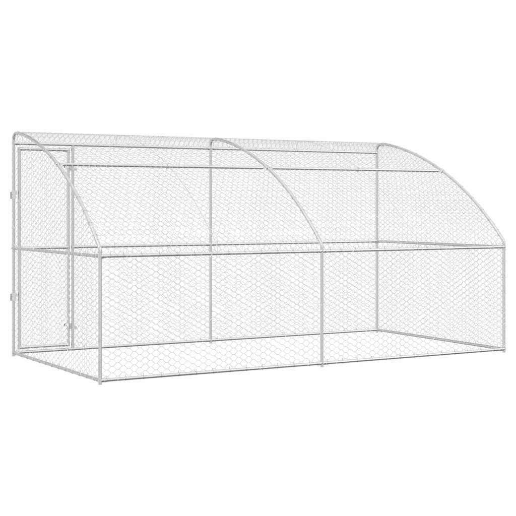 Juego de 2 perreras de acero galvanizado, 4 x 2 x 2 m, resistente a la intemperie, protección y seguridad para cachorros y mascotas en el jardín, con sistema de cerrojo con cerradura y techo