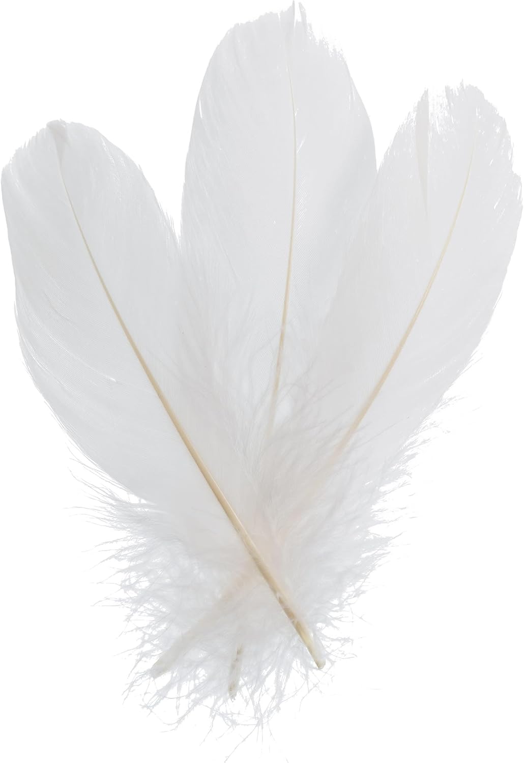John Bead Goose Feathers 5-7in White, (3 Headers x 6g ea)
