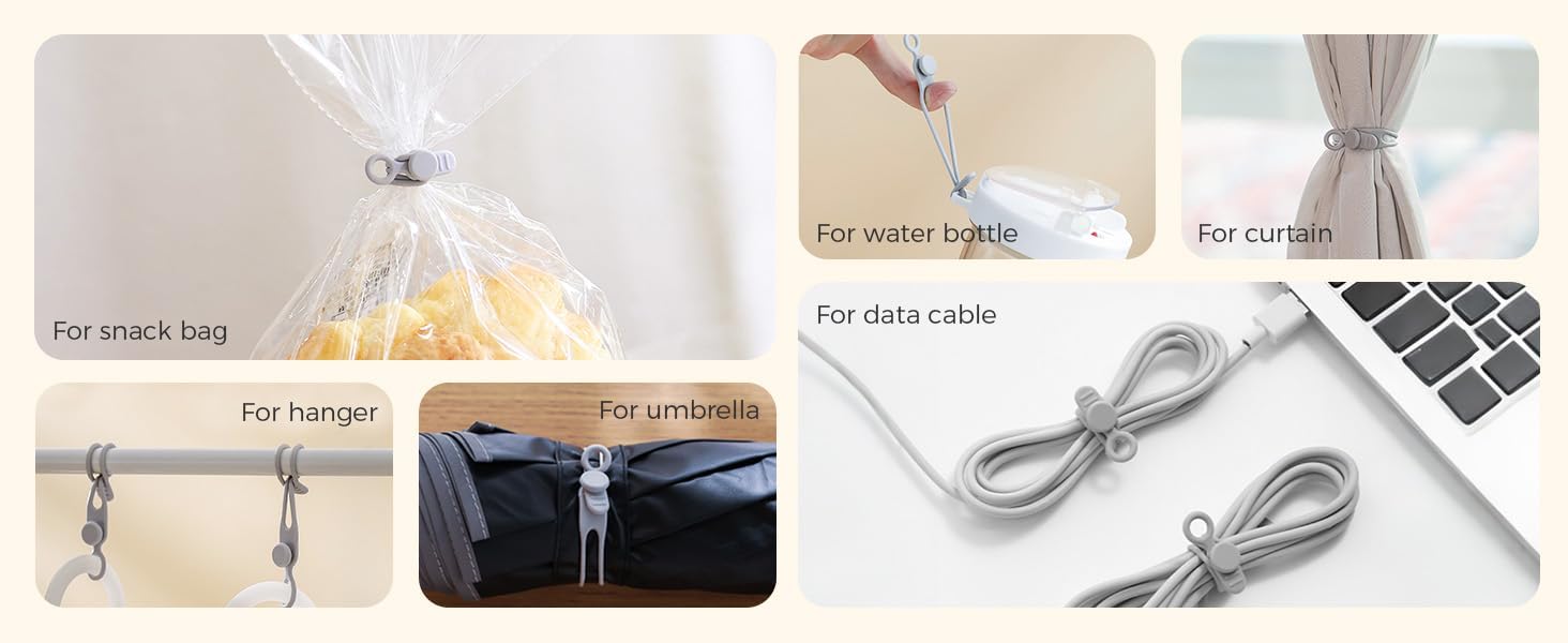 Data Cable Organizer, 2025 Upgrade Reusable Cable Ties Multipurpose Silicone Cable Straps Cord Management Organizer for Earphones Chargers Wires Home Office Travel (30 pc)