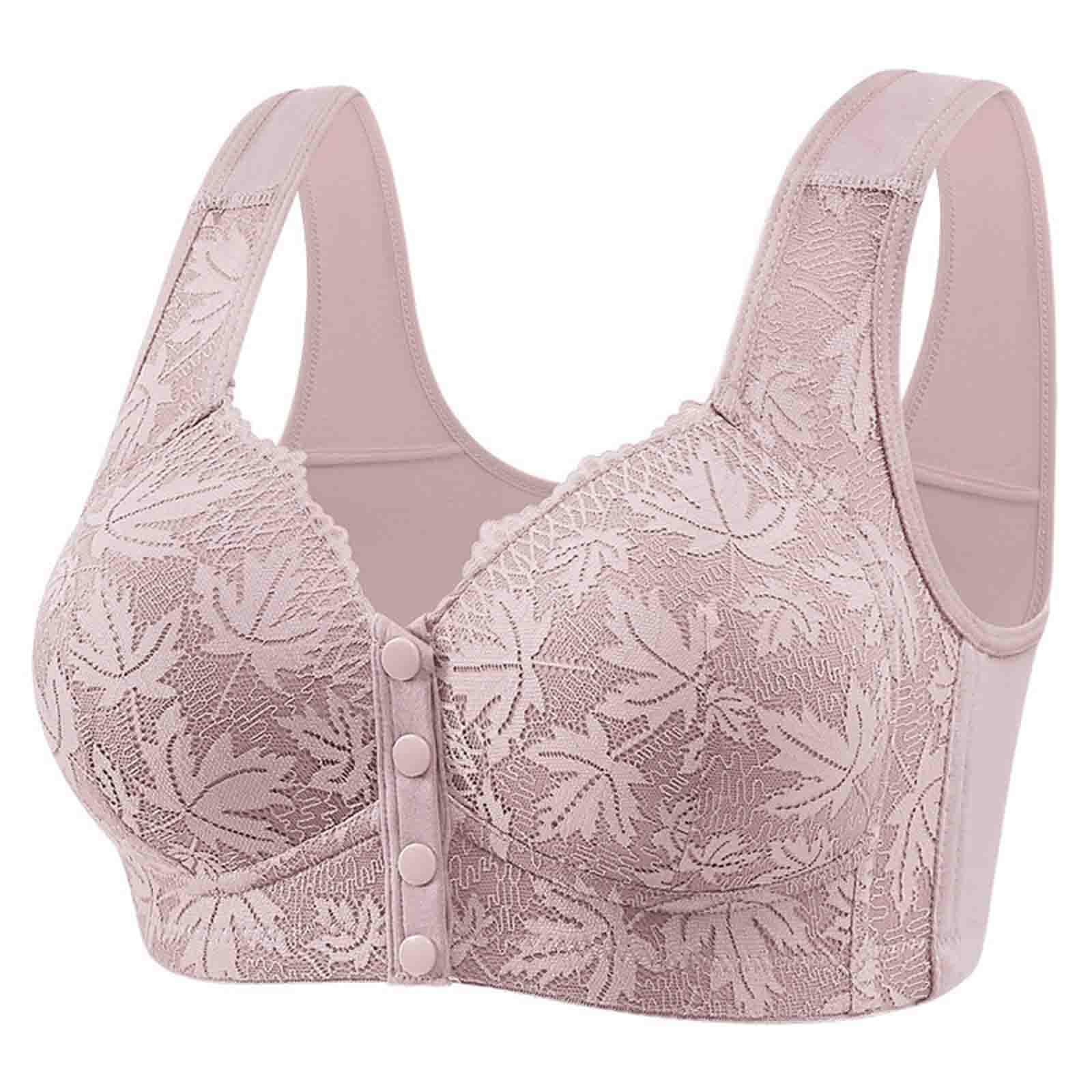 Daisy Bras for Older Women No Underwire Front Closure Push Up Bras Senior Breathable Comfort Sleep Bralettes Push