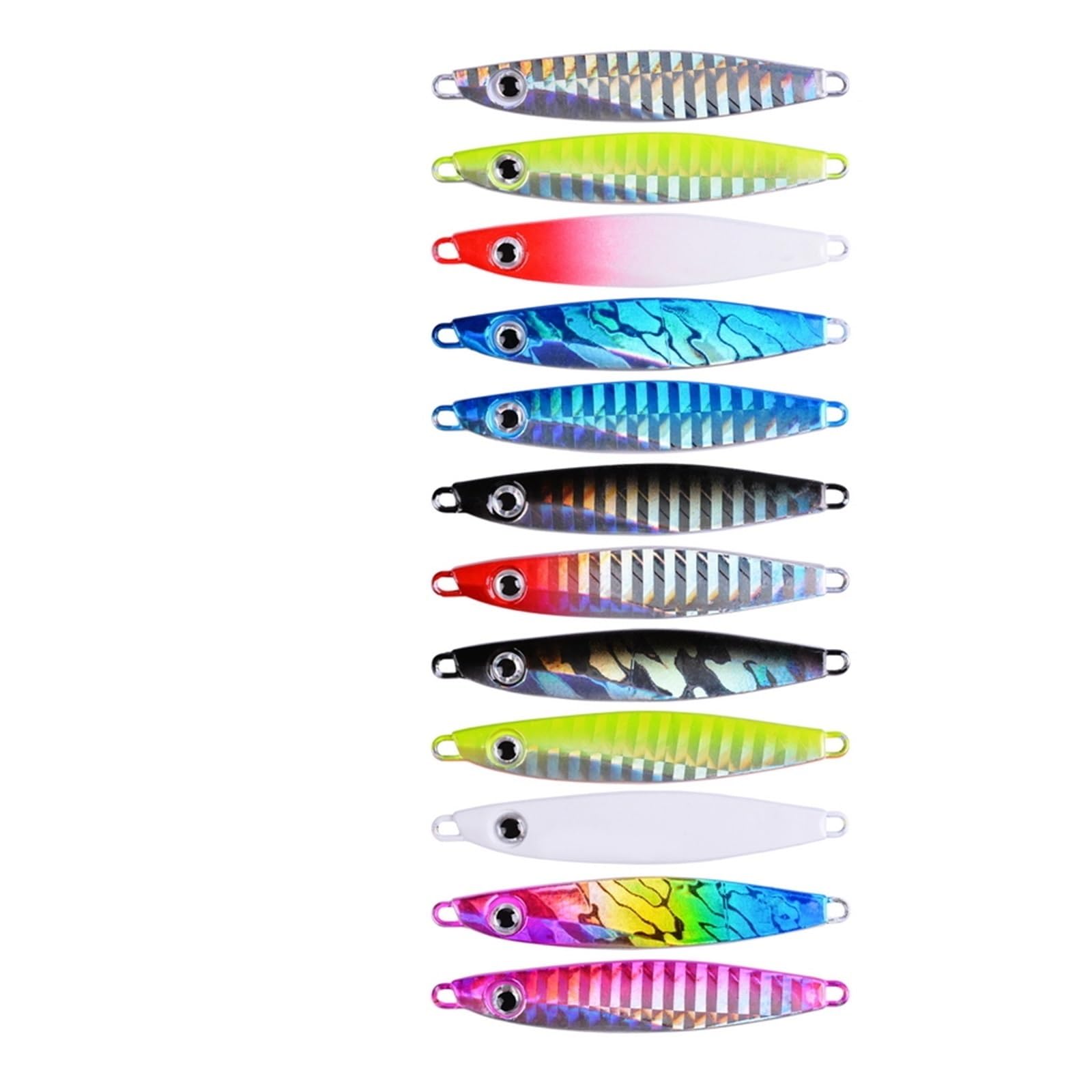 XILILHC 12 Pezzi di Esche da Pesca in Metallo jig 7g 12g 17g 22g 30g 40g Cucchiaio Mare Bait Sink Parker Bass