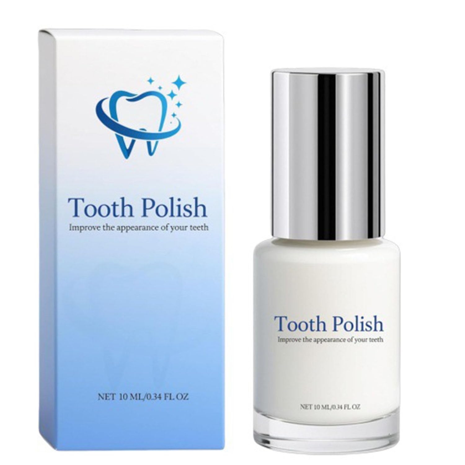 Instant Whitening Tooth Paint, Tooth Polish White, Enhance Tooth Surface Appearance, Gentle & Safe Formula for Sensitive Teeth, Portable Teeth Whitening for Daily Use,10ml