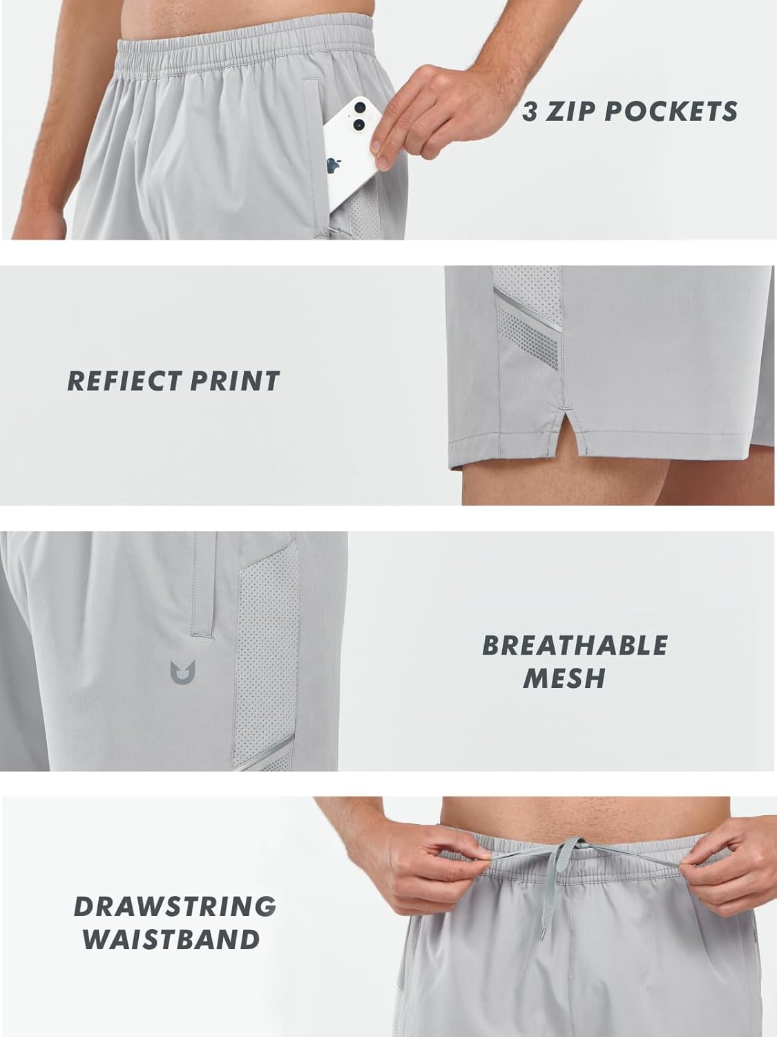 NORTHYARD Men's Athletic Running Shorts 5" Quick Dry Lightweight with Zip Pockets Gym Workout Active - Image 4