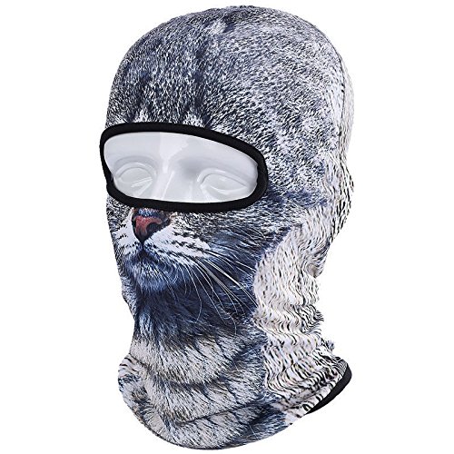 Image of Cat Balaclava,Dog Balaclava,Halloween Hat,Cute Full Face Hood Mask Animal Ski Mask for Hiking Riding Sports Outdoor