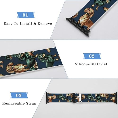 Vista 215 de Correa de reloj de silicona suave compatible con Iwatch Correa deportiva para hombres/unisex/jóvenes compatible con Iwatch Series