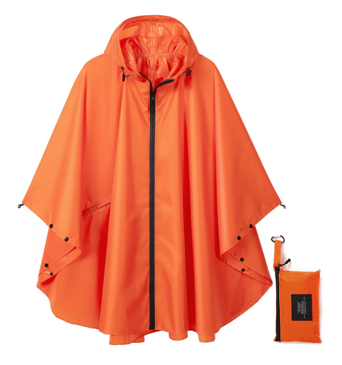Rain Poncho Jacket Coat Hooded Zipper Style for Women/Men/Adult with Pocket