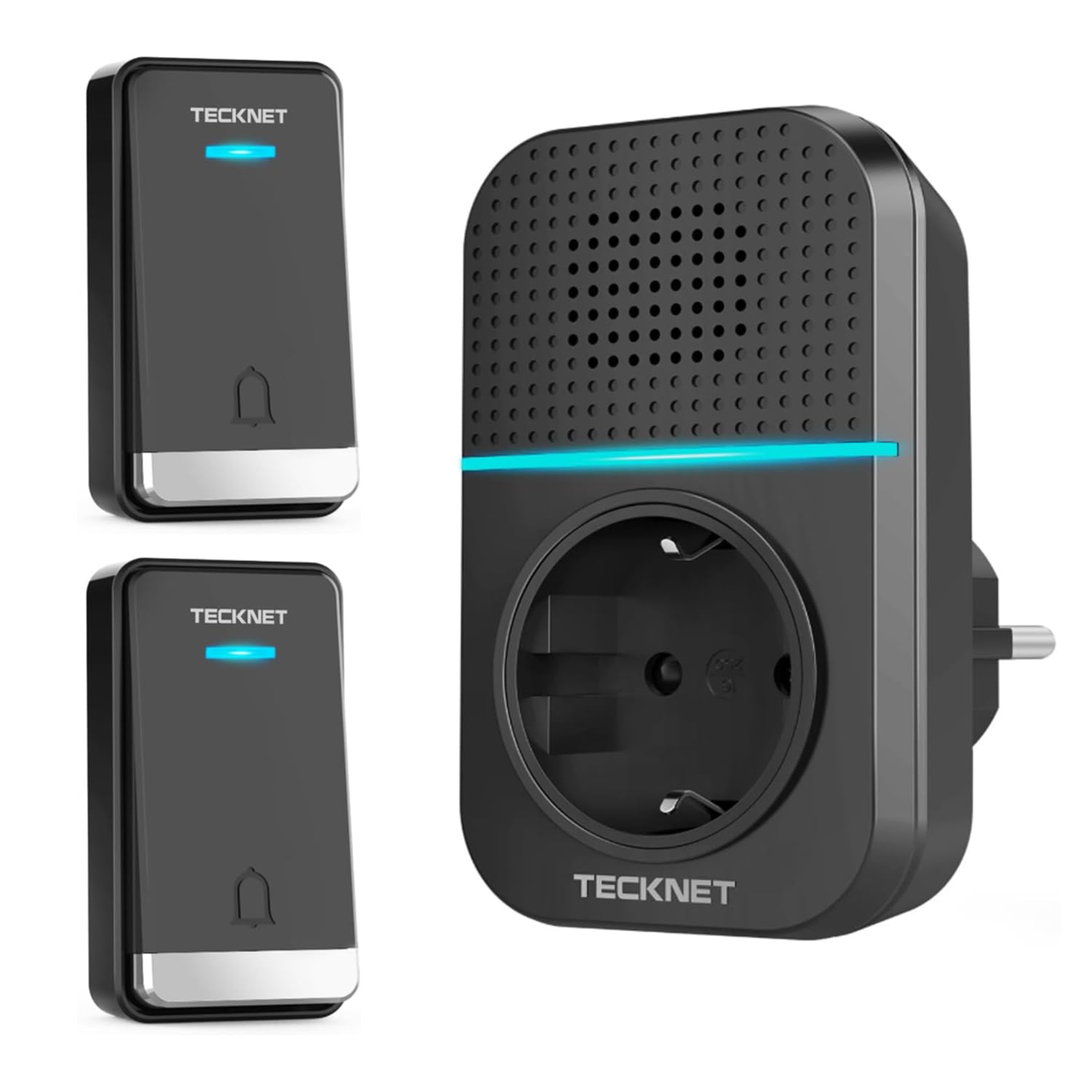 TECKNET Kabellose Türklingel für den Außenbereich, wasserdicht, mit Stecker