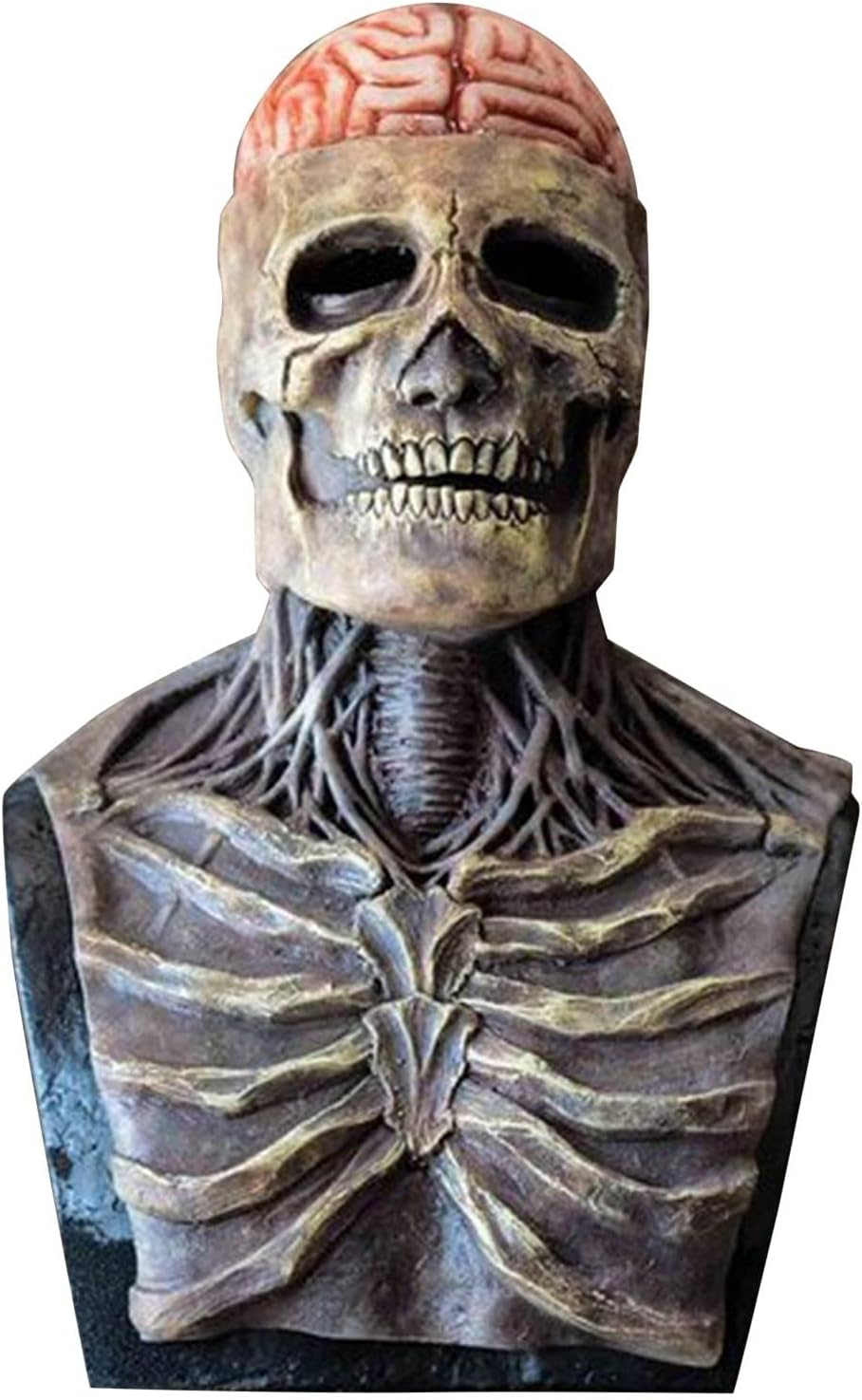 3dスカルマスク 男性の頭蓋骨マスク 頭蓋骨不気味なマスクロールプレイング小道具のための最新のスケルトン生化学マスク 上半身可動顎をカバーすることができます