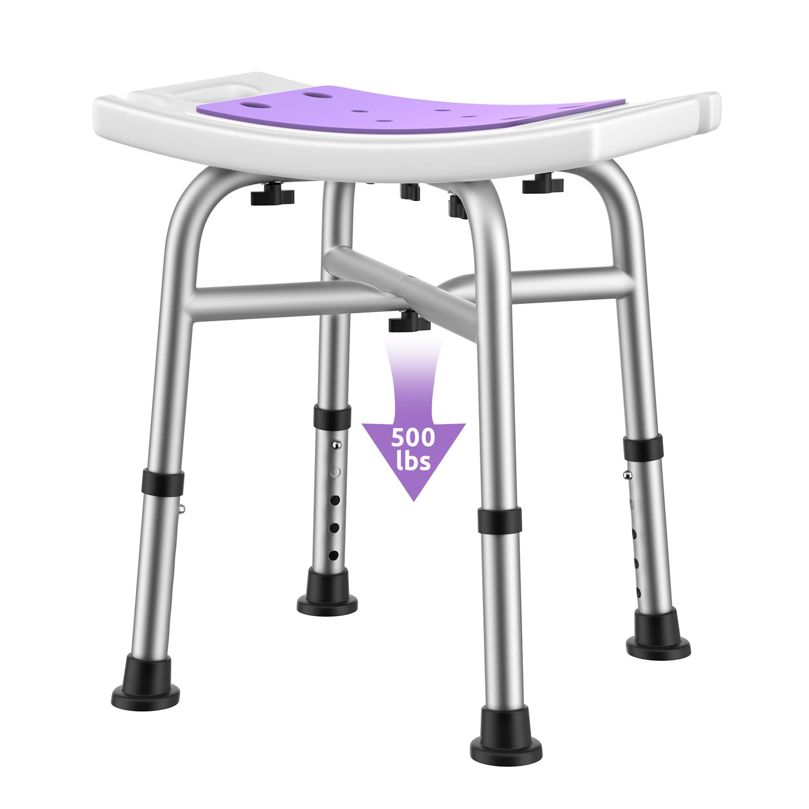 Shower Chair for Inside Shower, 500 lbs Adjustable Shower Stool with Suction Feet, FSA/HSA Eligible Shower Seat for Inside Tub Bathroom Bench Bath Chair for Elderly, Adults and Disabled