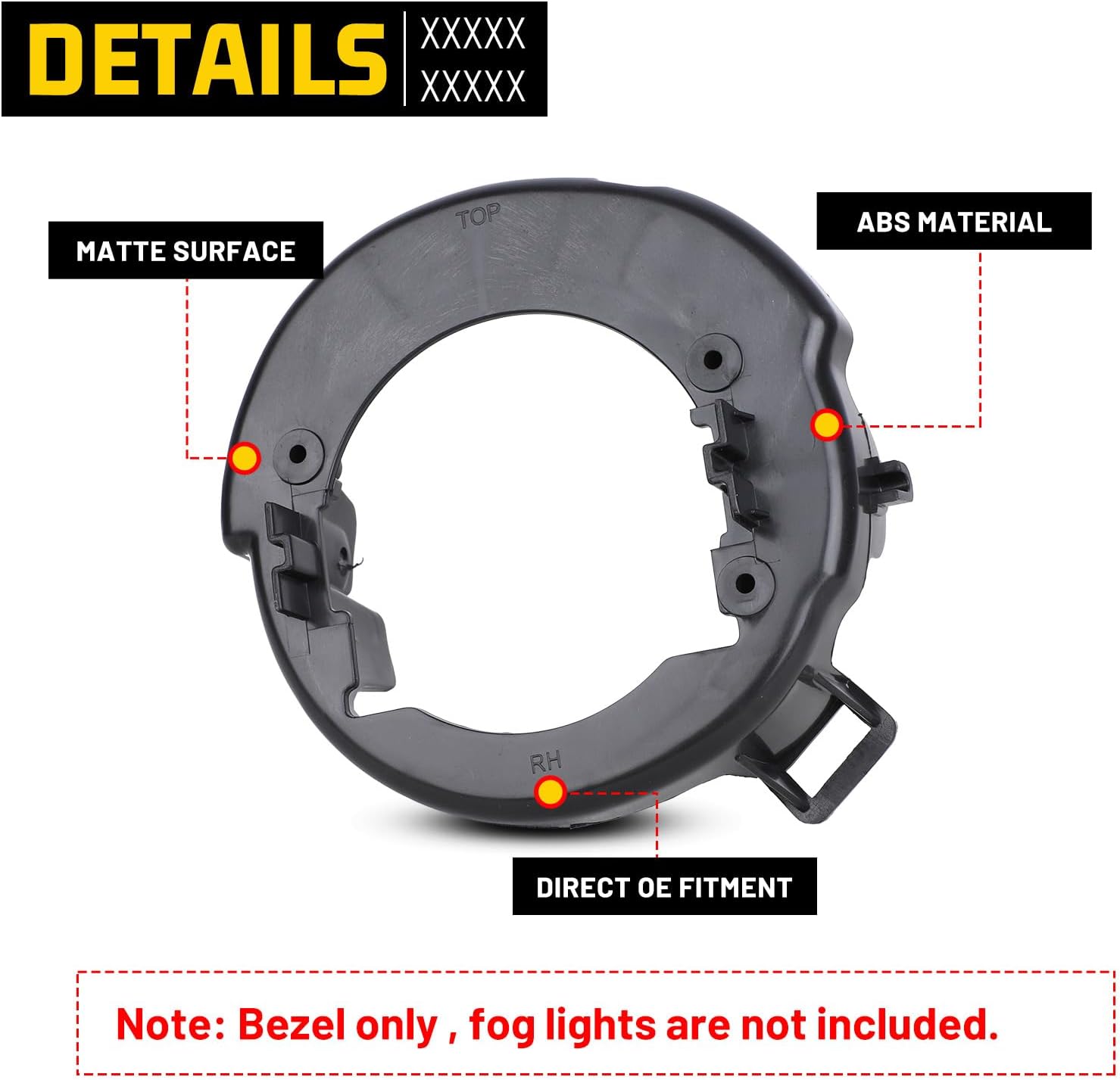 Fog Light Bezels Compatible with 05-09 Frontier/ 05-12 Pathfinder (Painted Bumper Model Only), Driving Fog Lamp Cover Replacement 1 Pair Left and Right Side