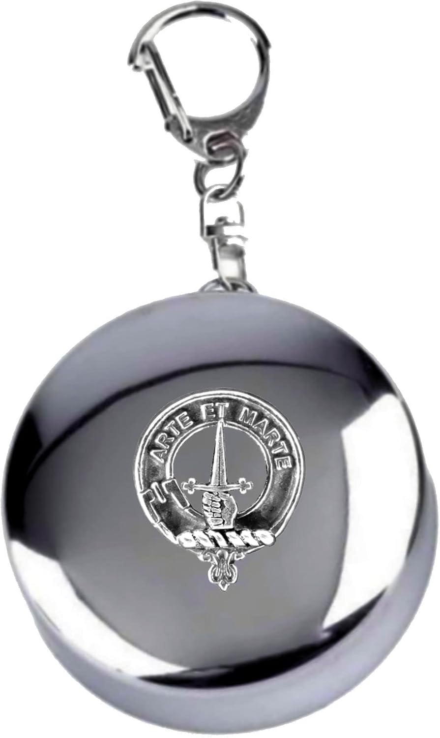 Bain Scottish Clan Crest Folding Cup Key Chain (Pewter)