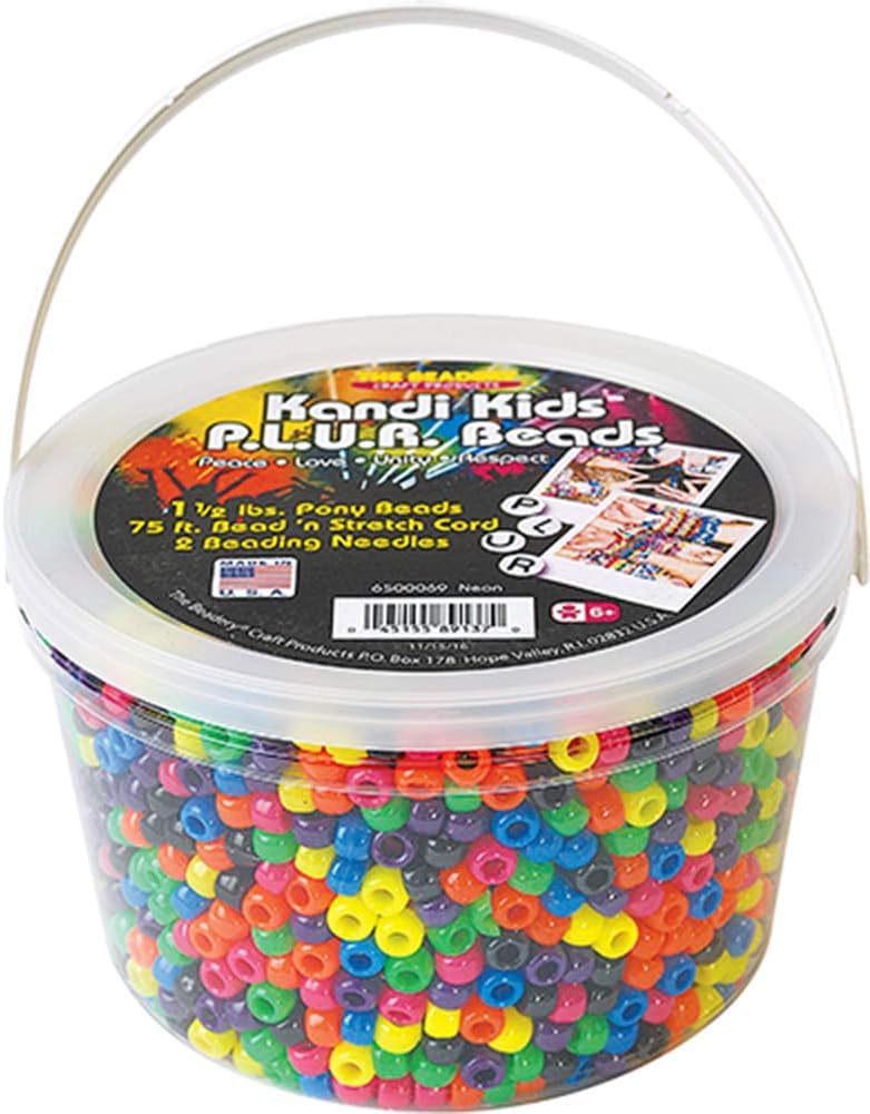 Ultra Kandi Rave Bead Neon Bucket, Multicolor, Original Version