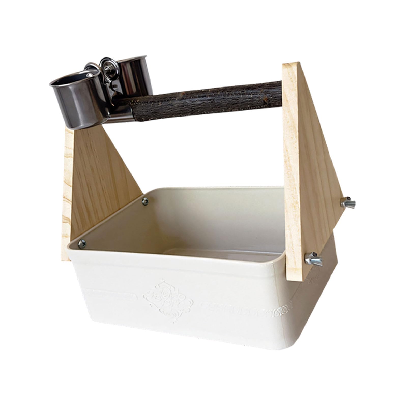 Parrots Potty Training Toilet Station with Feeding Cup Waste Bin for Cage Hygiene and Cleanliness Bird Disposal Station
