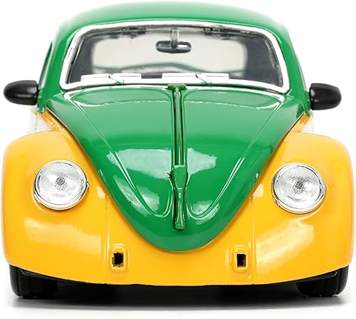 Miniatura 3 de Jada Teenage Mutant Ninja Turtles 1:24 1959 Volkswagen Drag Beetle - Auto fundido a presión y figura de Michelangelo de 2.75 pulgadas, juguetes para