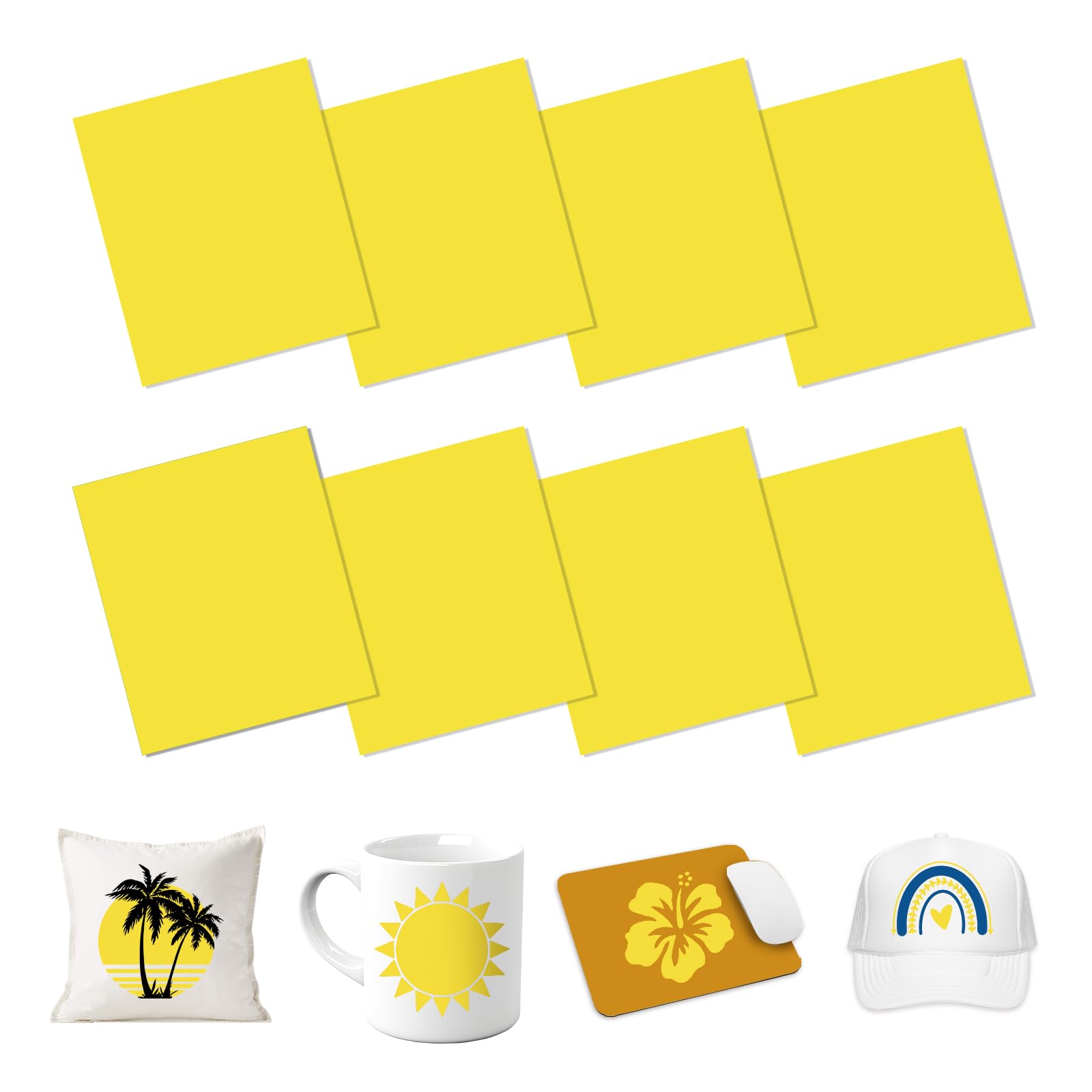 HTVSTD Lemon Yellow Sublimation Transfer Ink Paper 8 Sheets 12 * 10in