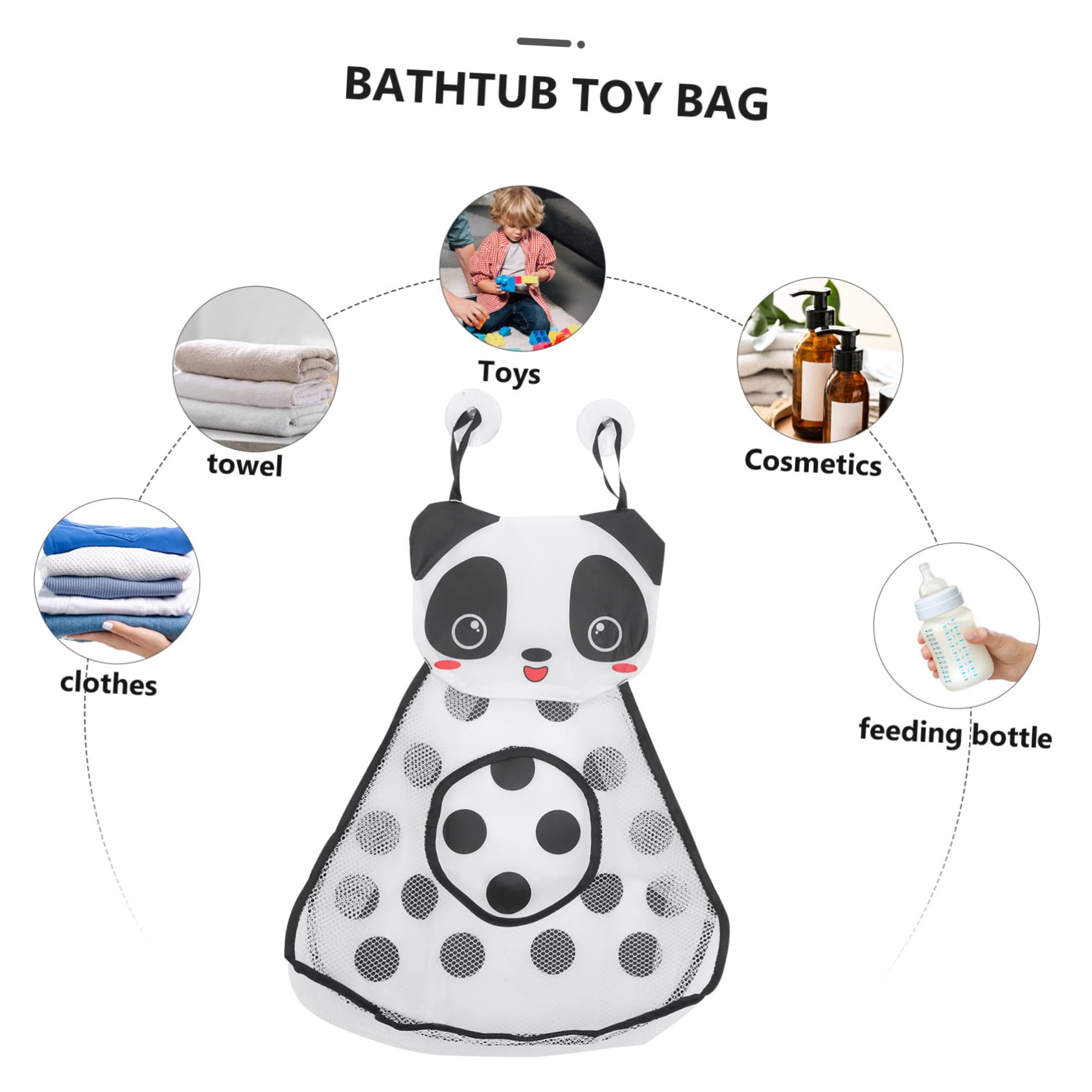 Abaodam 5pièces Pochette De Rangement Pour Jouets De Bain Mesh Organisateur Suspendu Animaux De Rangement Pratique Pour Garçon Fille Pour Salle De Bain Et
